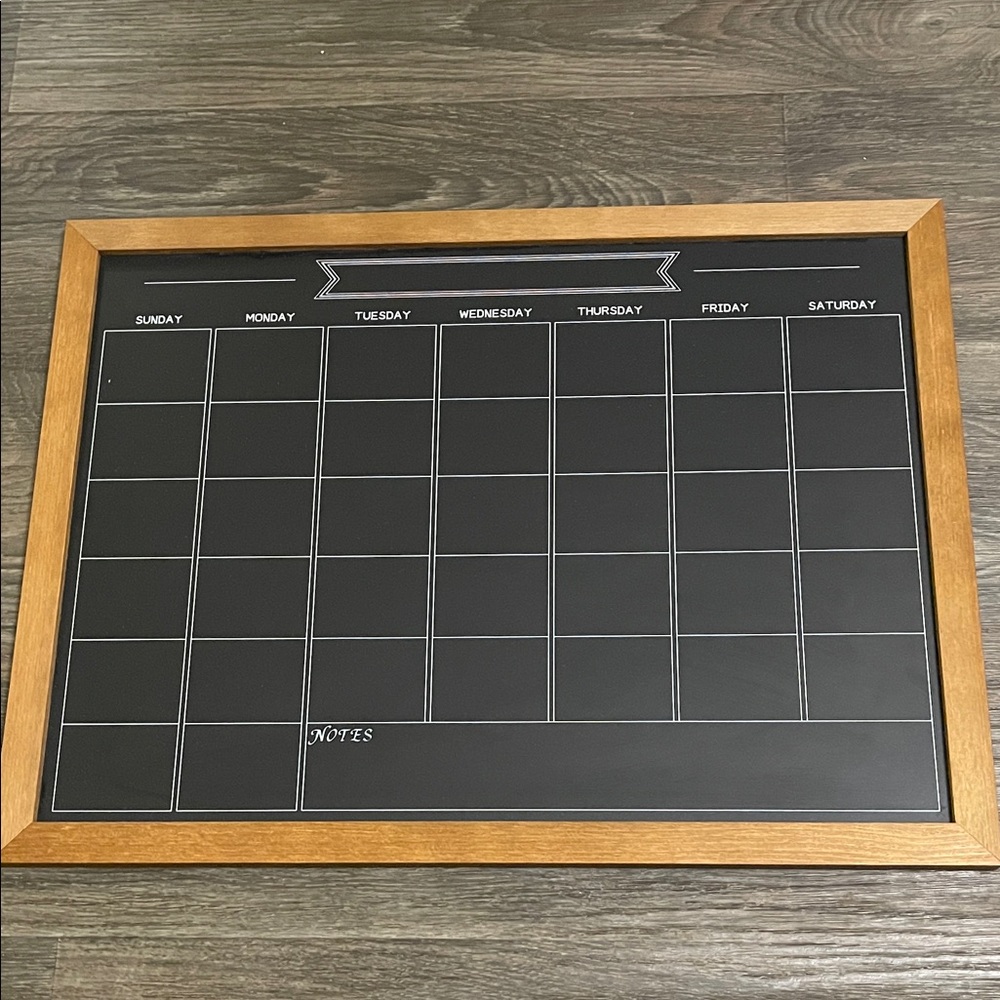 Wood Framed Black Chalkboard Weekly Planner